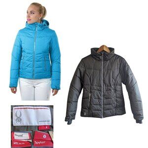 SPYDER Green Alia Thinsulate Mock Neck 10k/10k Puffer Ski Jacket 144104 Size 8